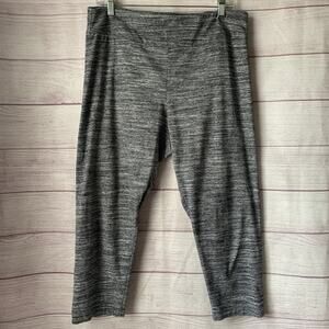 Time and Tru Heathered Gray Capri Leggings Cropped High Waist Size XL (16-18)